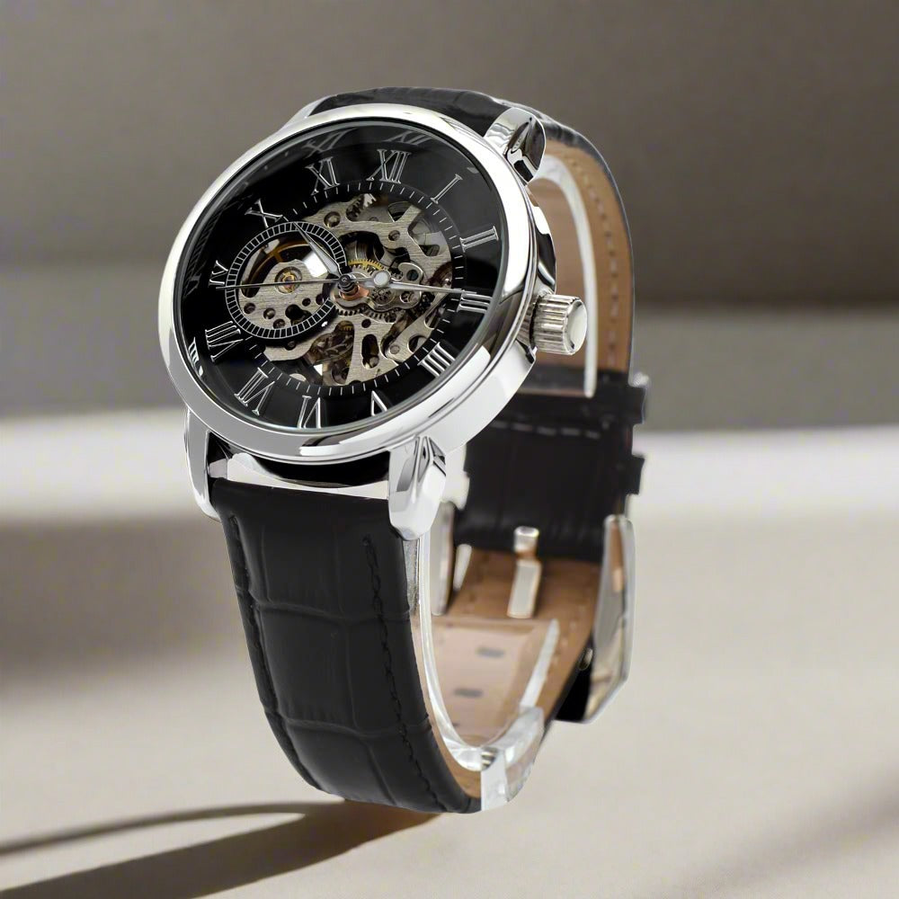 Men’s Openwork Watch with Personalized insert card. - Jewelry