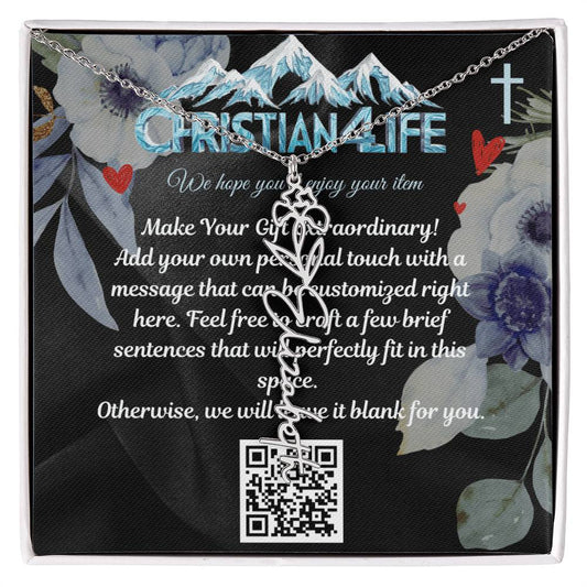 Personalized Flower Necklace (Custom name and 12 Birth Flowers), add your own message