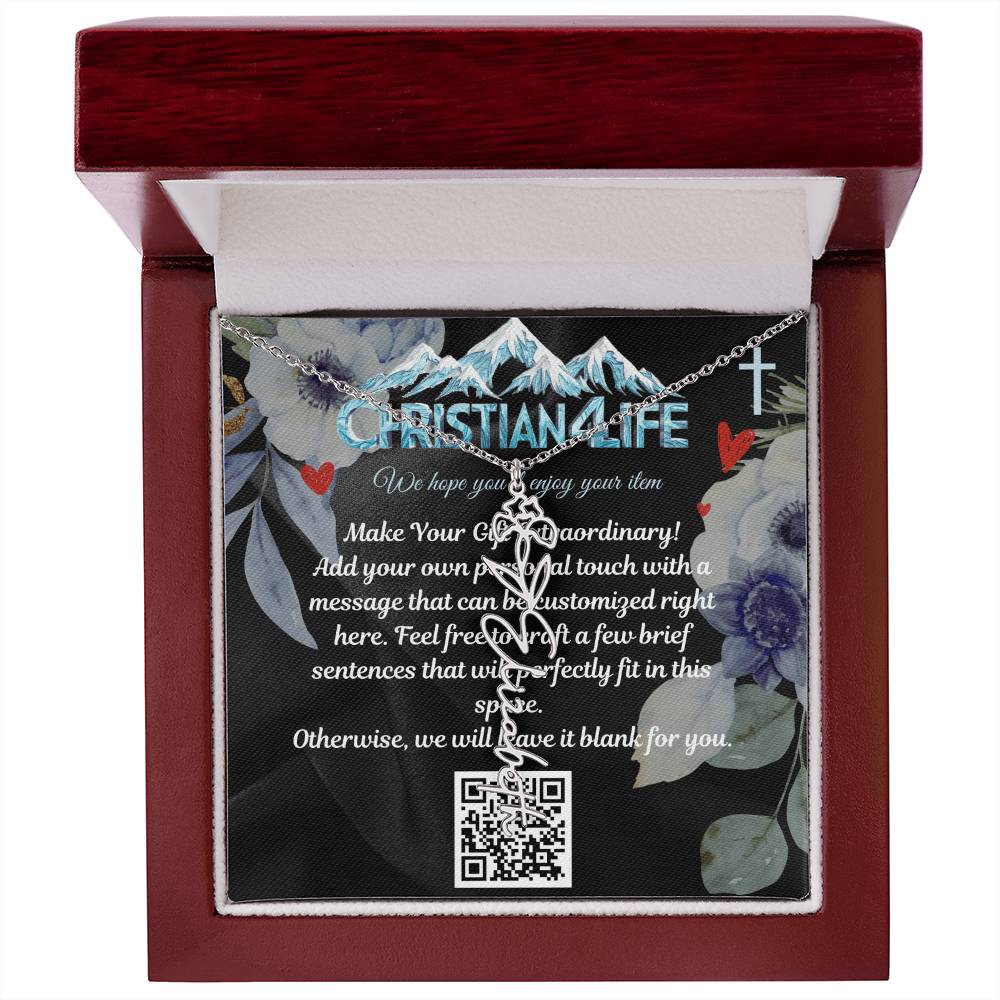 Personalized Flower Necklace (Custom name and 12 Birth Flowers), add your own message