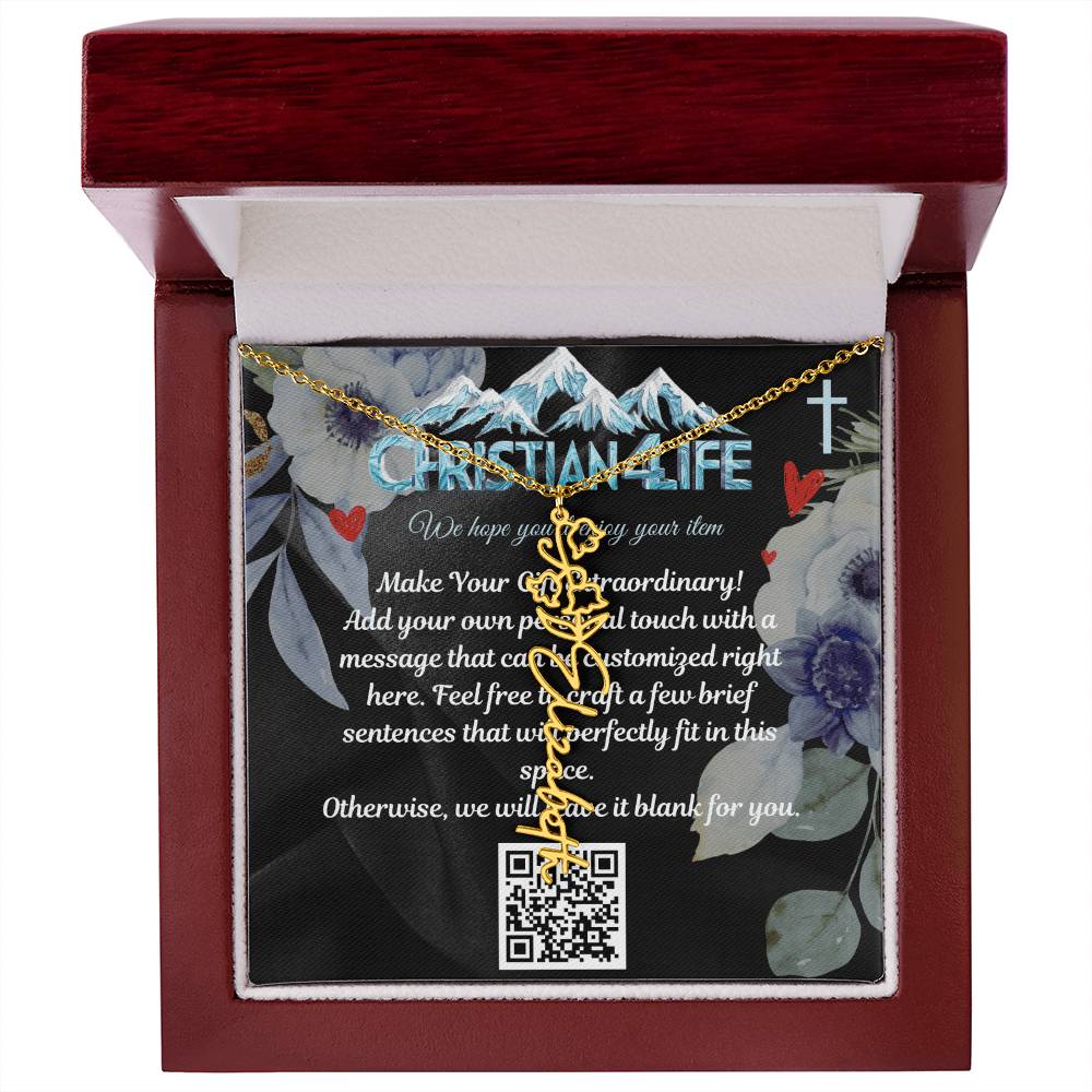 Personalized Flower Necklace (Custom name and 12 Birth Flowers), add your own message