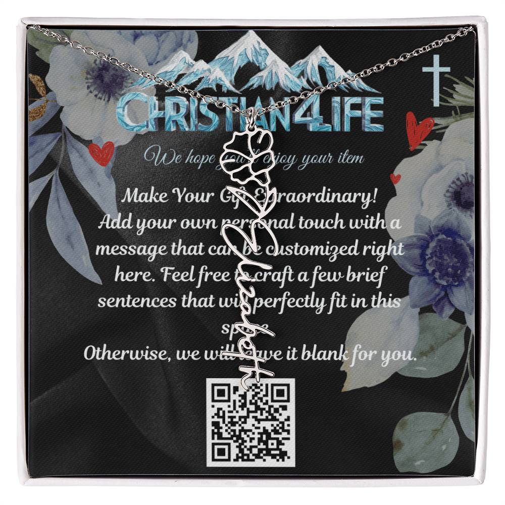 Personalized Flower Necklace (Custom name and 12 Birth Flowers), add your own message