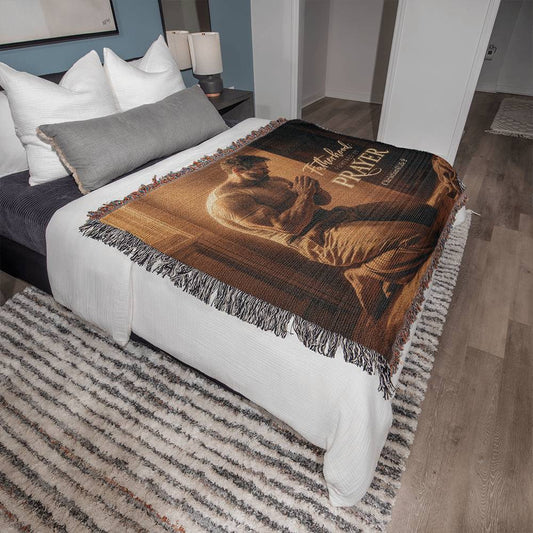 Christian Woven Blanket ’Fatherhood powered by Prayer’ - Blankets