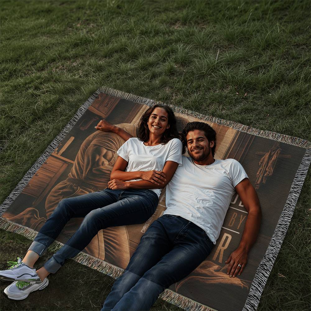 ’Fatherhood Powered by Prayer’ Christian Woven Blanket - Blankets