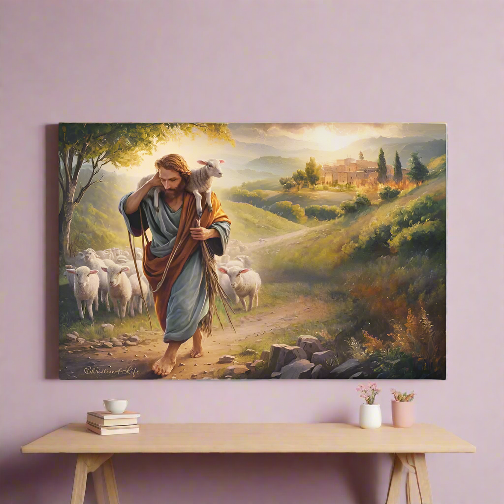 The Good Shepherd Gallery Wrapped Christian Wall Art Canvas - Canvas