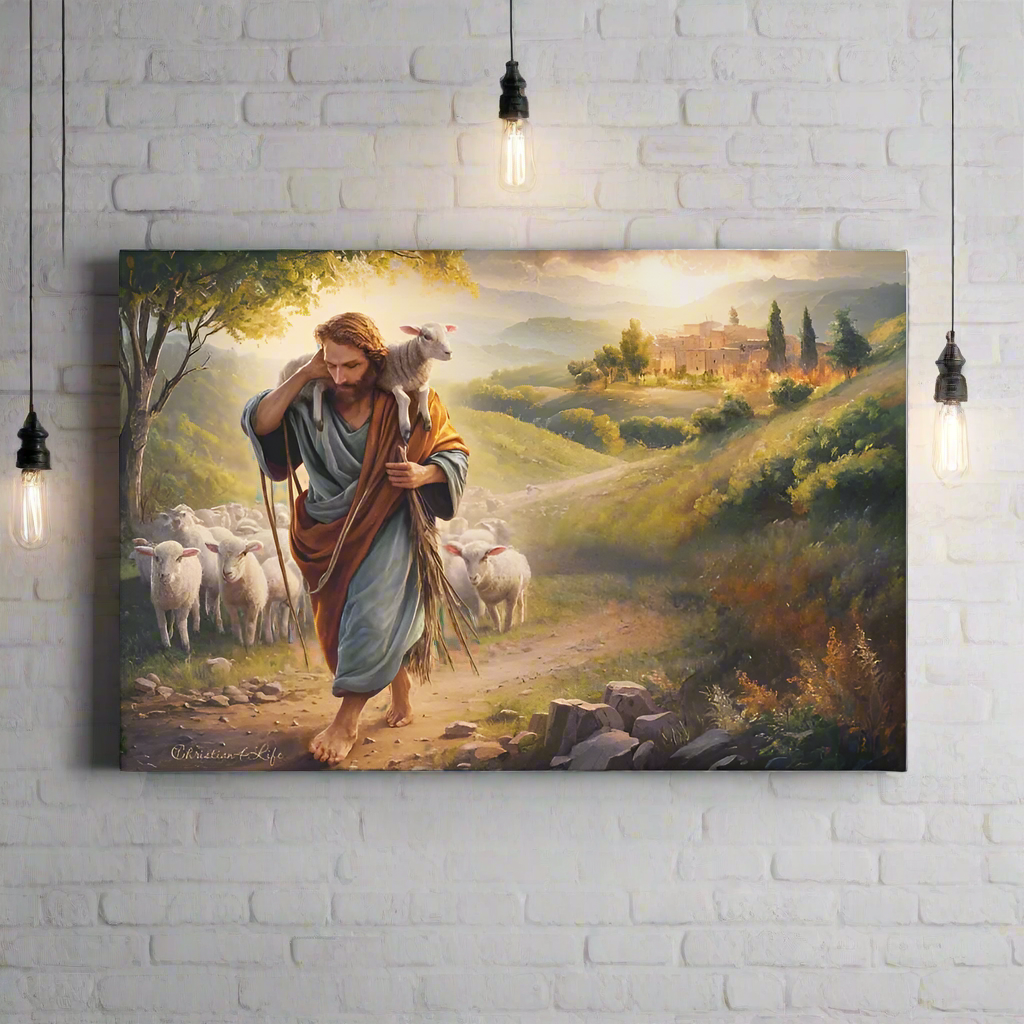 The Good Shepherd Gallery Wrapped Christian Wall Art Canvas - Canvas
