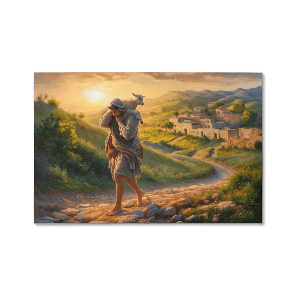 The Good Shepherd Saves Sheep - Gallery Wrapped Christian Wall Art Canvas - Canvas