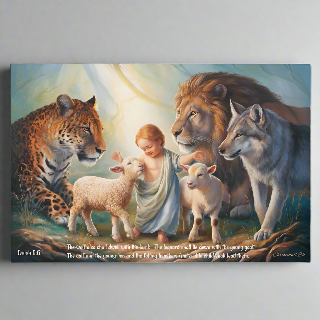 Kingdom Gallery Wrapped Christian Wall Art Canvas with Quote - Canvas