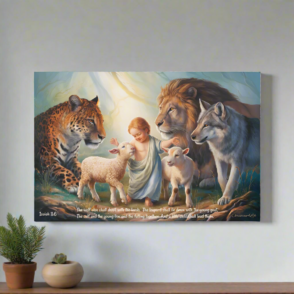Kingdom Gallery Wrapped Christian Wall Art Canvas with Quote - Canvas