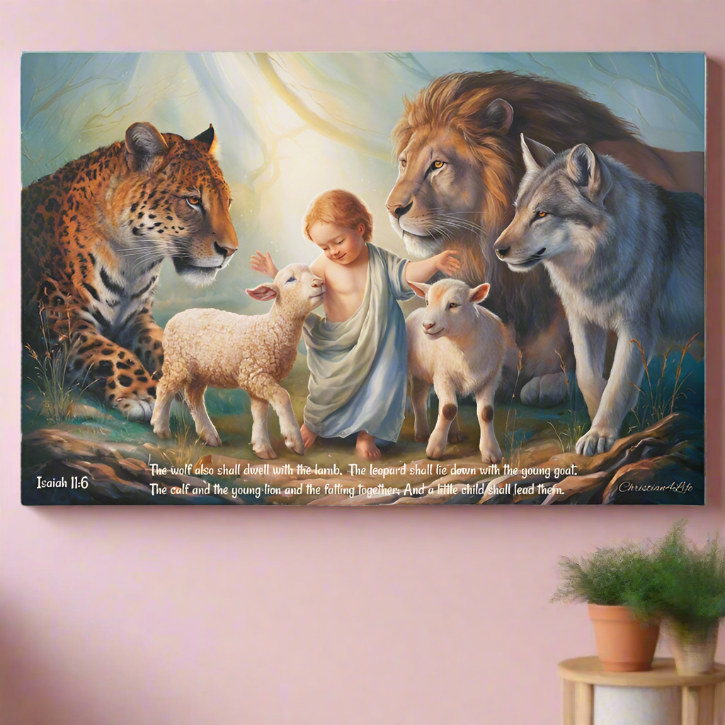 Kingdom Gallery Wrapped Christian Wall Art Canvas with Quote - Canvas