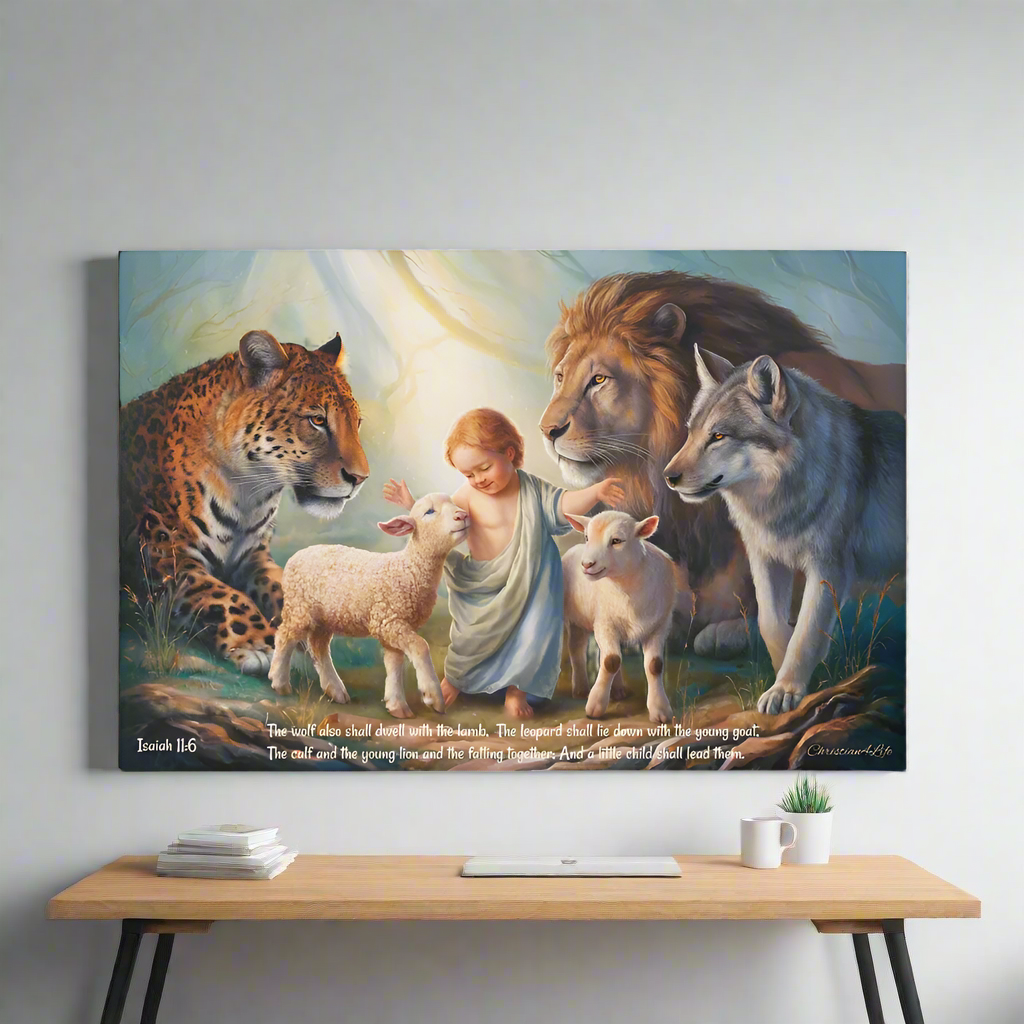 Kingdom Gallery Wrapped Christian Wall Art Canvas with Quote - Canvas