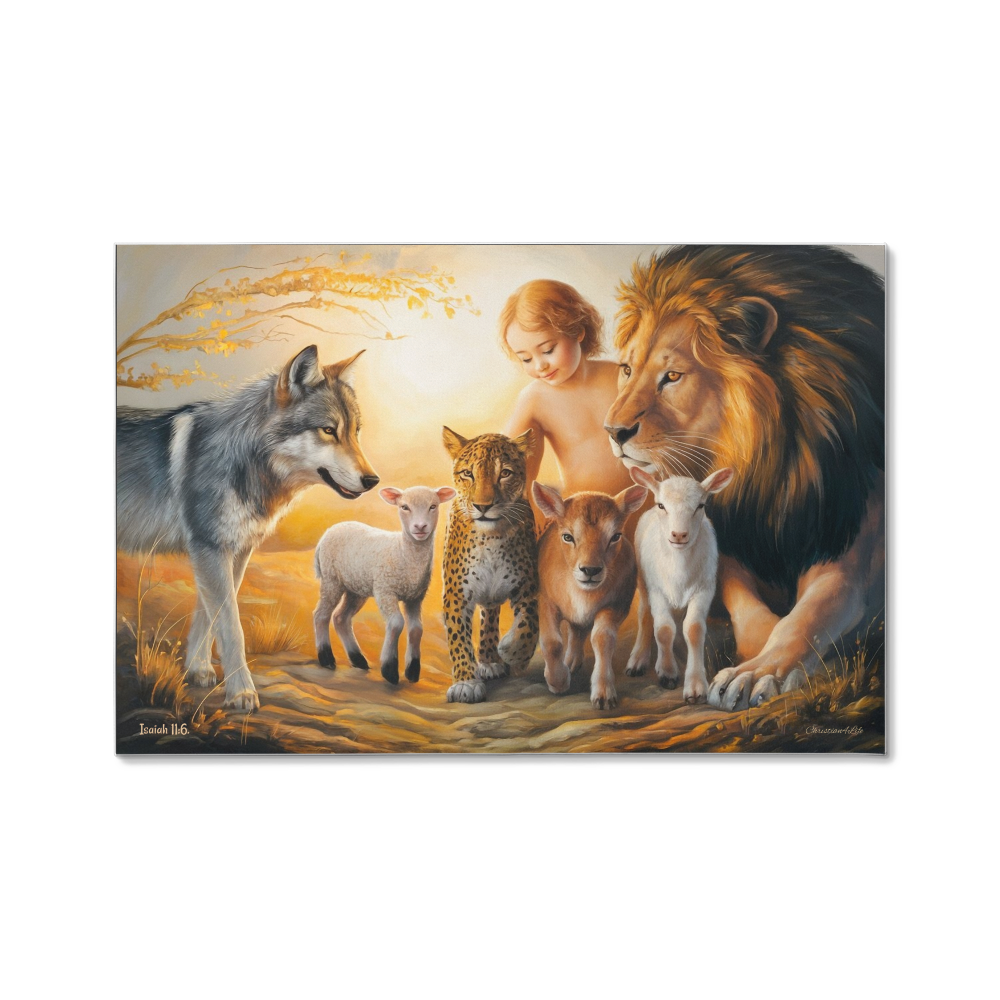 Kingdom To Come Isaiah 11:6 Gallery Wrapped Christian Wall Art Canvas - Canvas