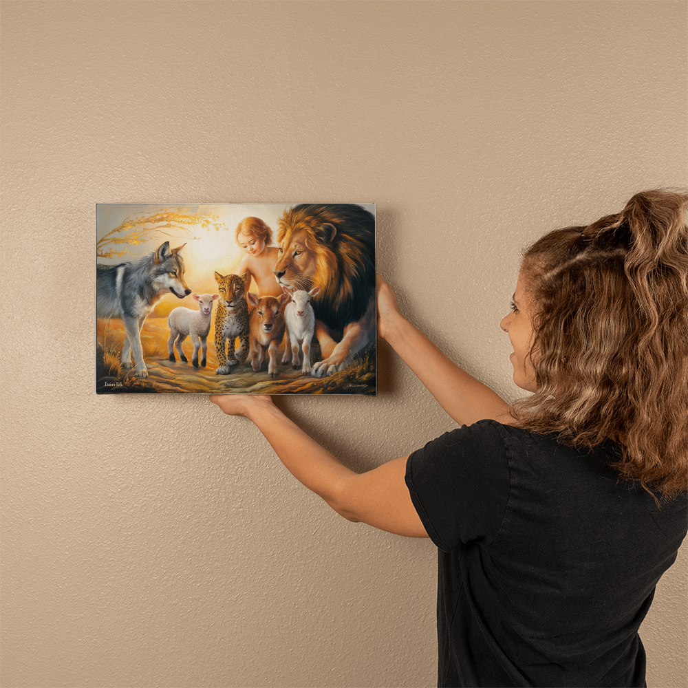 Kingdom To Come Isaiah 11:6 Gallery Wrapped Christian Wall Art Canvas - Canvas
