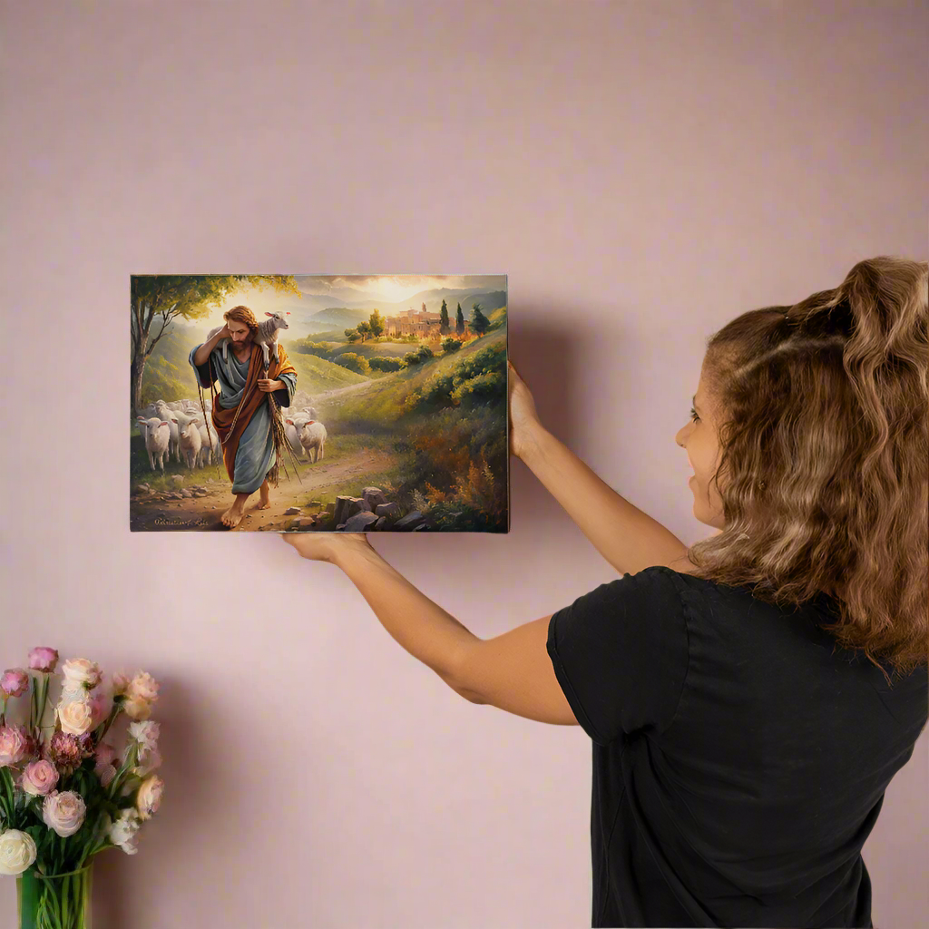 The Good Shepherd Gallery Wrapped Christian Wall Art Canvas - 18’’ x 12’’ - Canvas