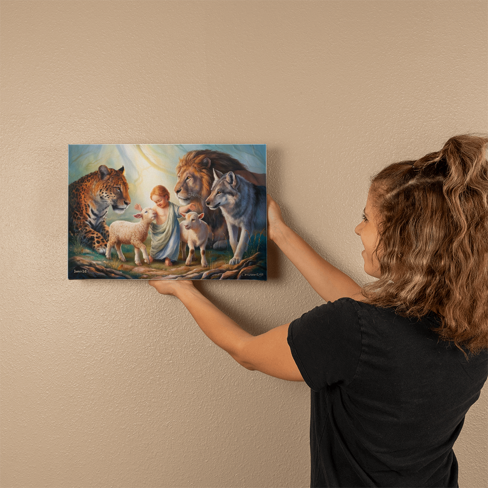 Kingdom Gallery Wrapped Christian Wall Art Canvas Isaiah 11:6 - Canvas