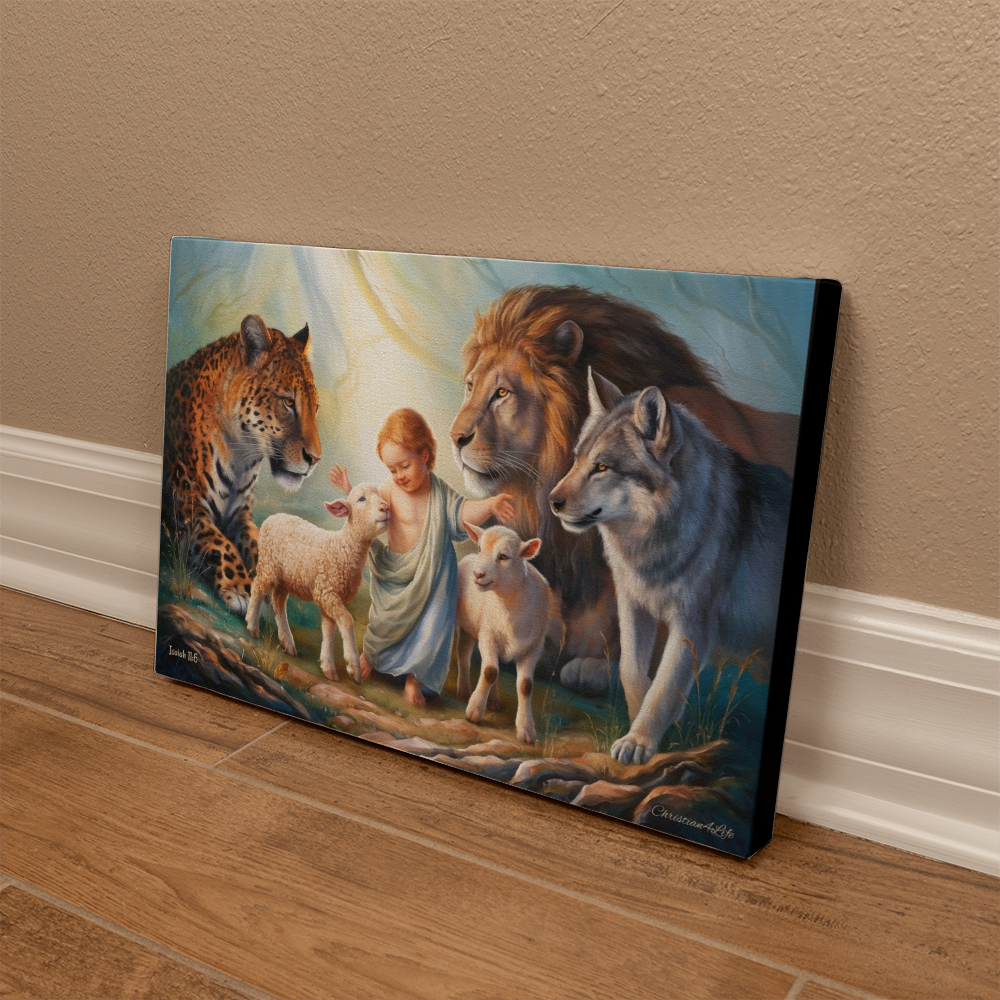 Kingdom Gallery Wrapped Christian Wall Art Canvas Isaiah 11:6 - Canvas
