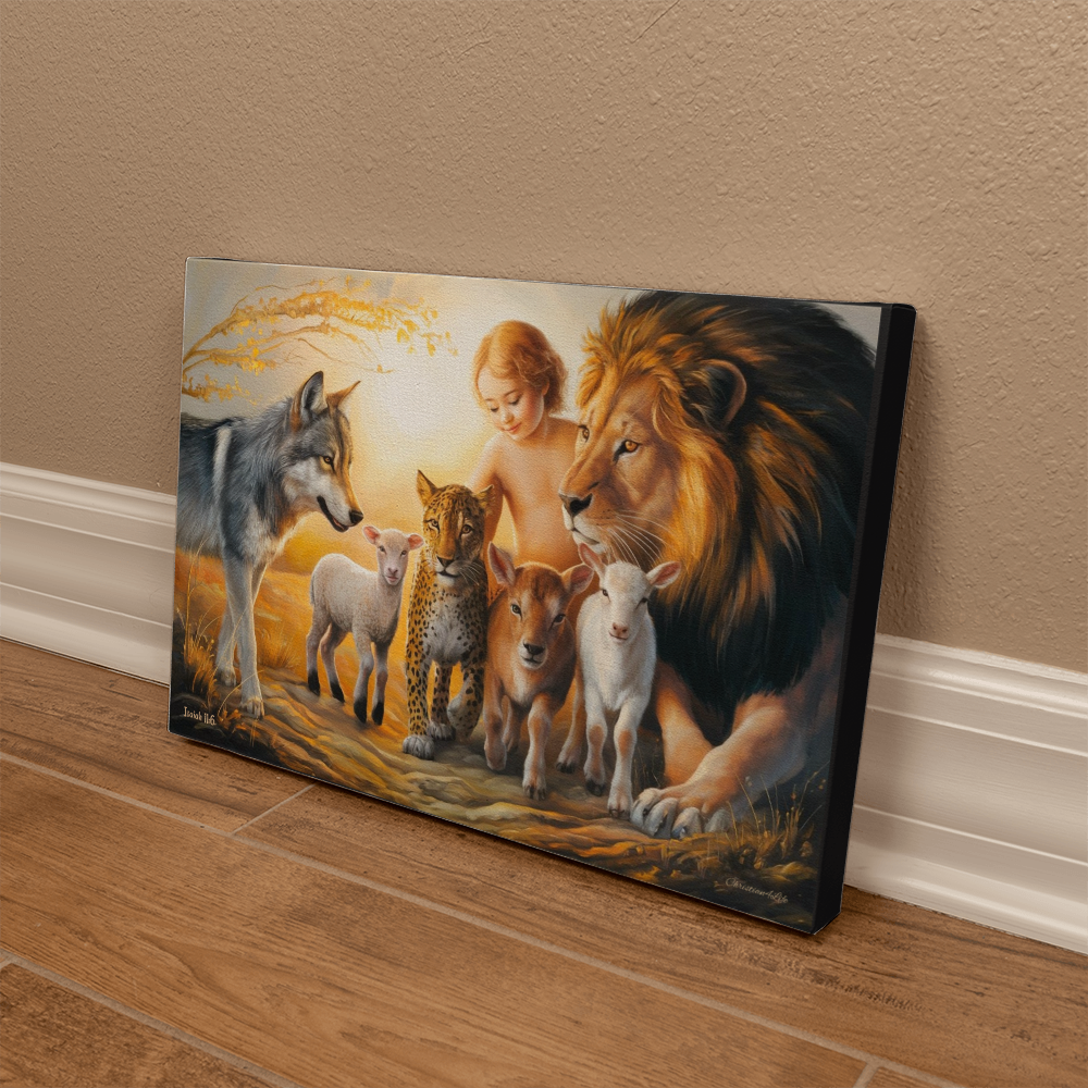Kingdom To Come Isaiah 11:6 Gallery Wrapped Christian Wall Art Canvas - Canvas