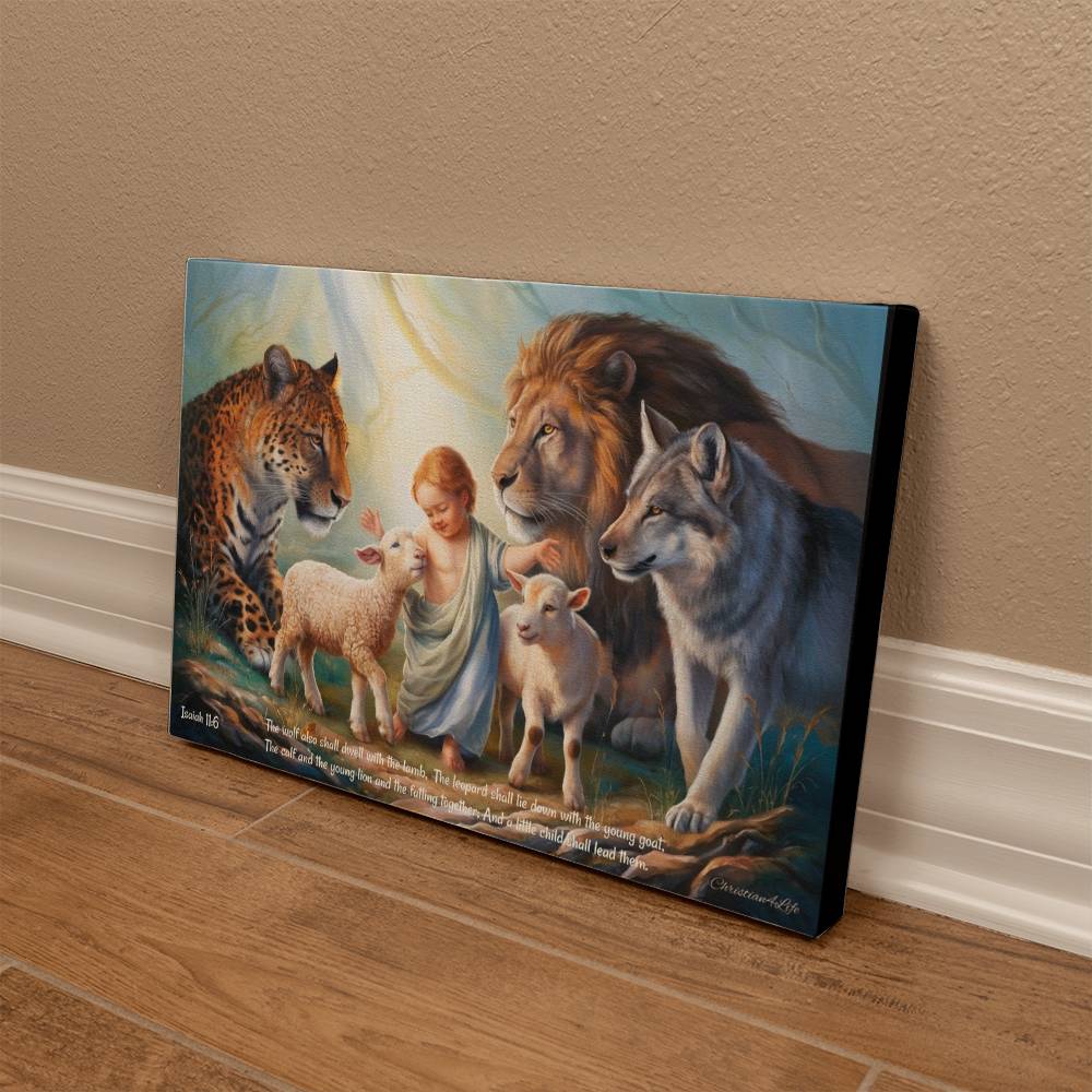 Kingdom Gallery Wrapped Christian Wall Art Canvas with Quote - Canvas