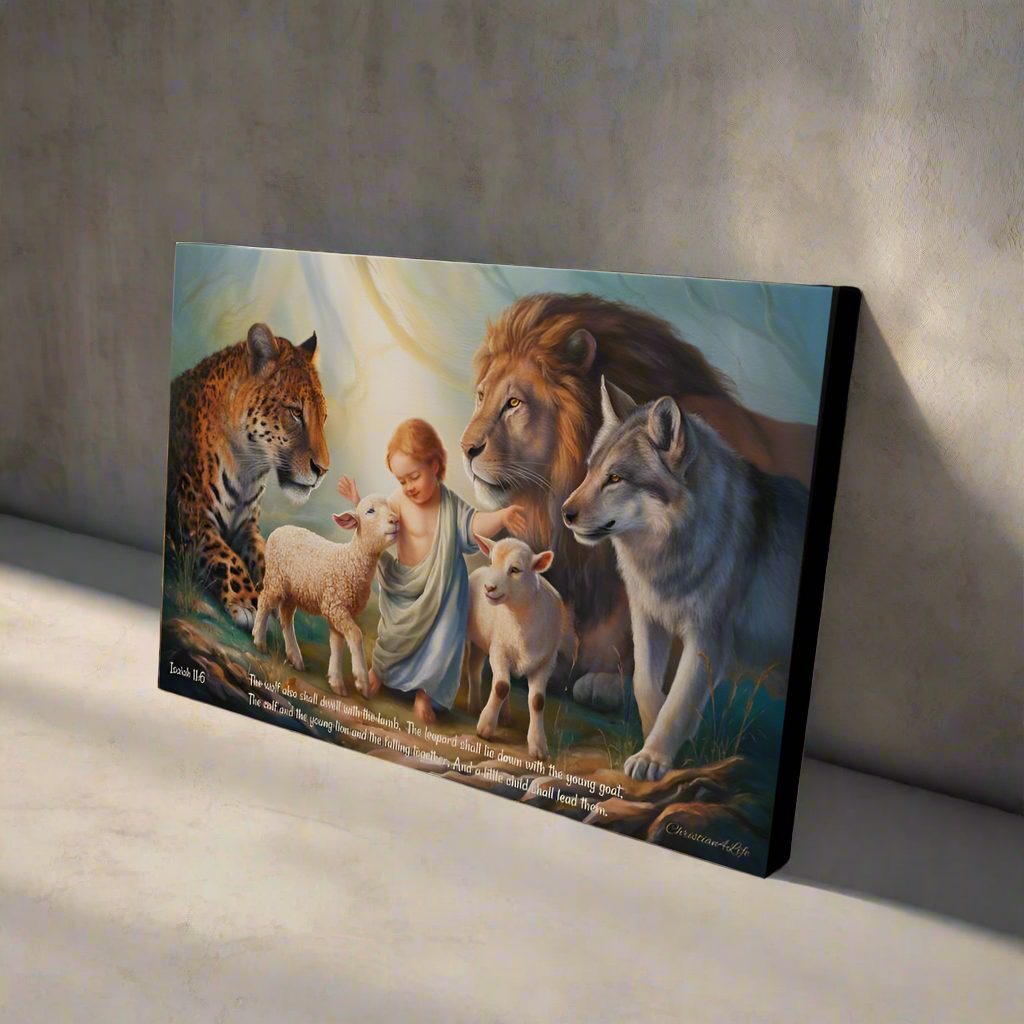 Kingdom Gallery Wrapped Christian Wall Art Canvas with Quote - Canvas