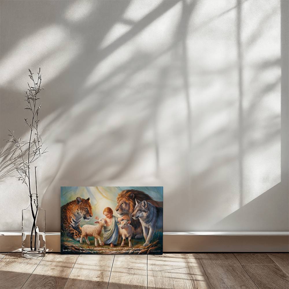 Kingdom Gallery Wrapped Christian Wall Art Canvas with Quote - 18’’ x 12’’ - Canvas