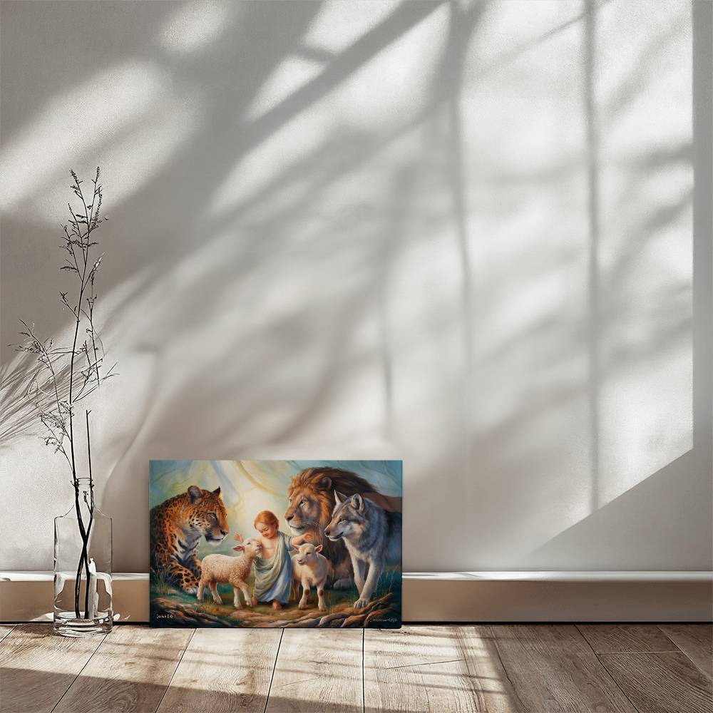 Kingdom Gallery Wrapped Christian Wall Art Canvas Isaiah 11:6 - Canvas