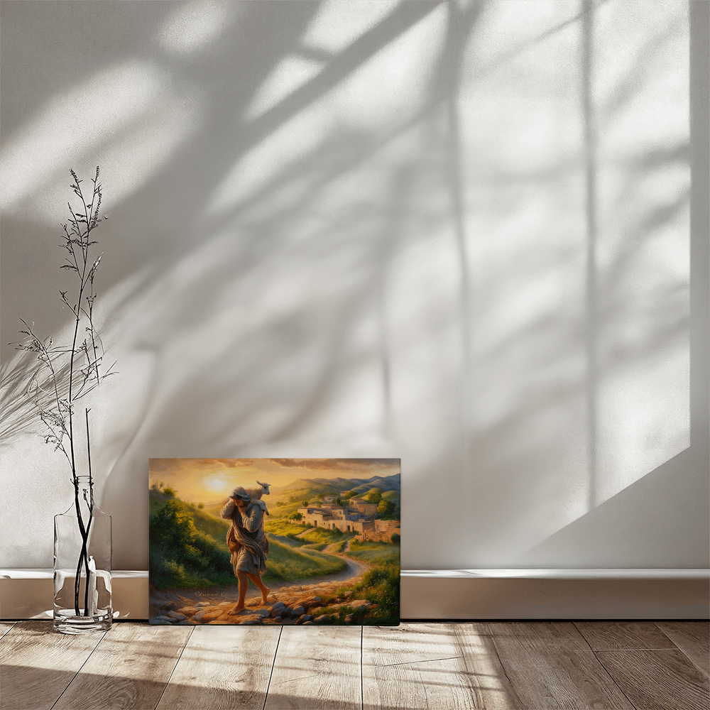 The Good Shepherd Saves Sheep - Gallery Wrapped Christian Wall Art Canvas - Canvas