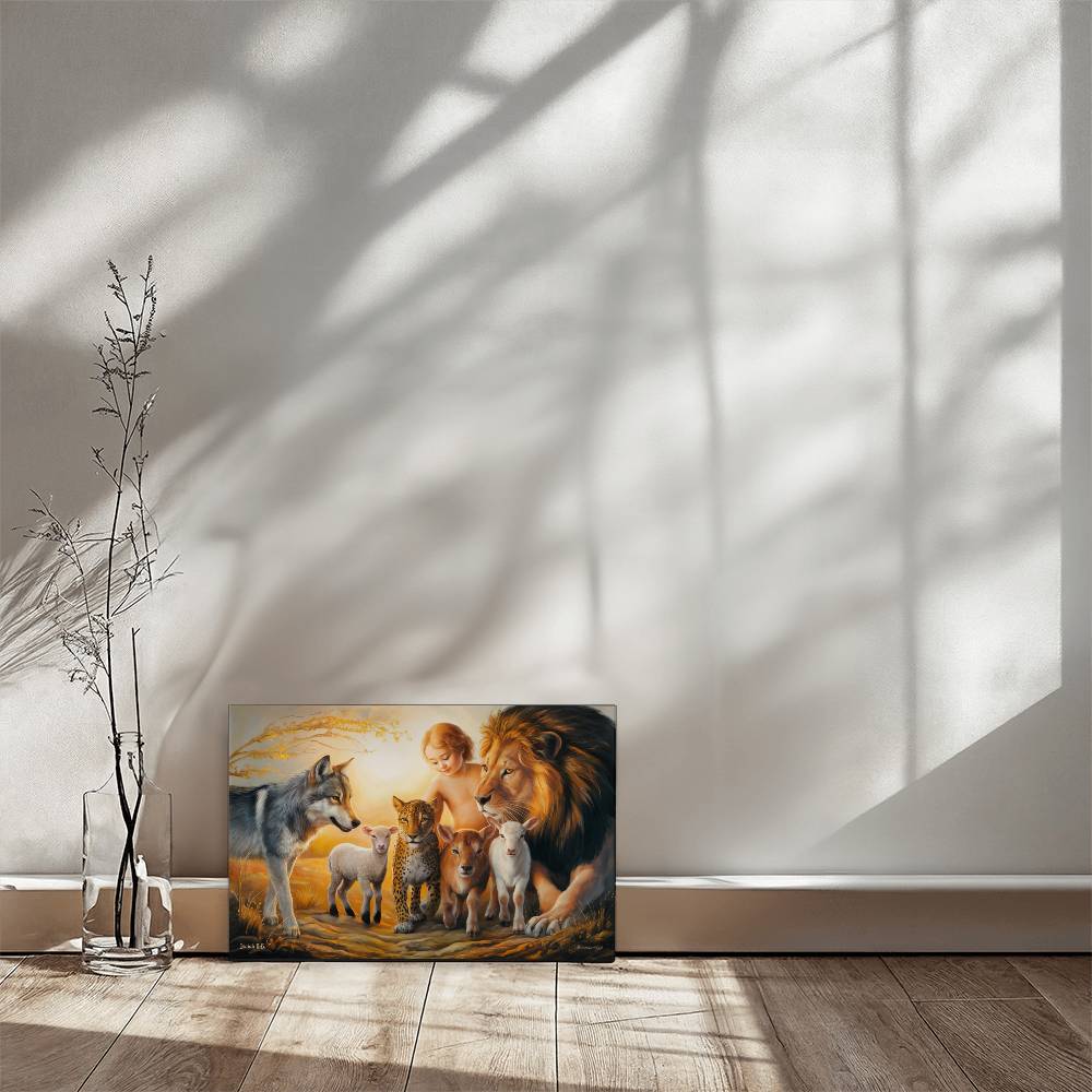 Kingdom To Come Isaiah 11:6 Gallery Wrapped Christian Wall Art Canvas - Canvas