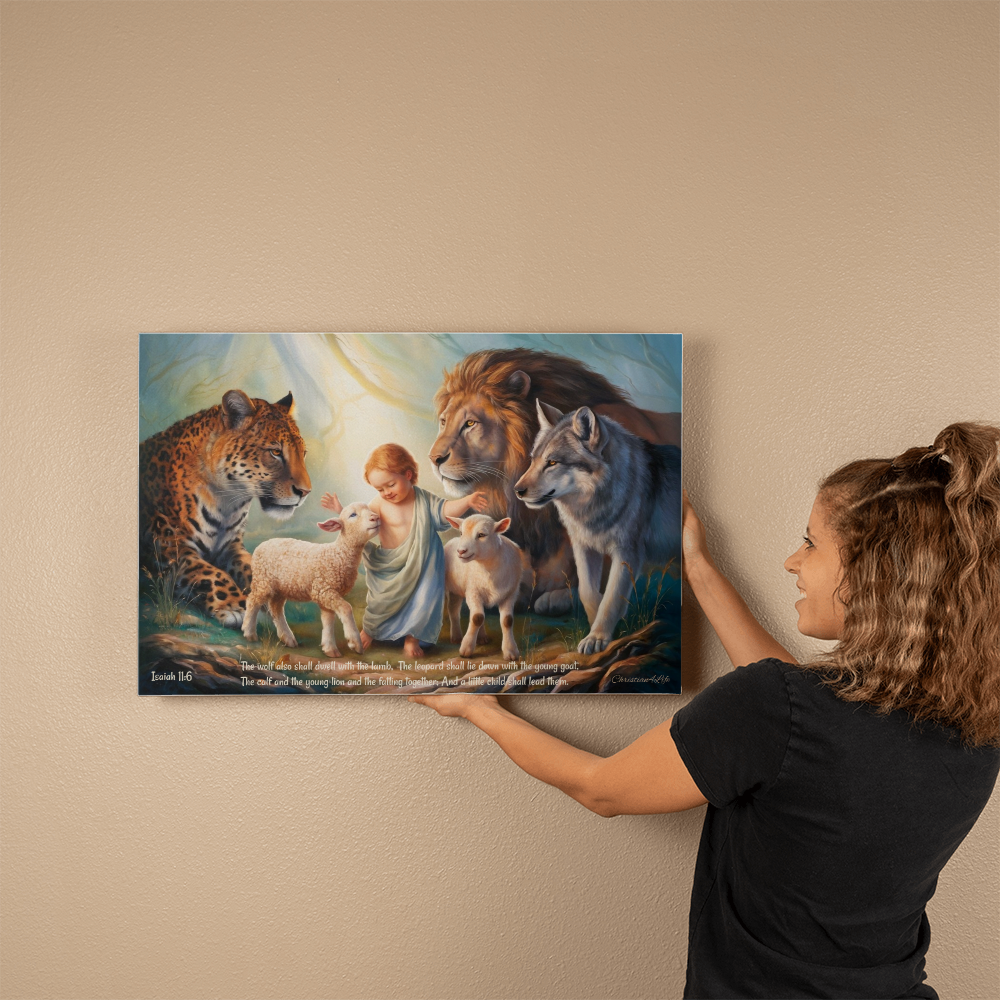 Kingdom Gallery Wrapped Christian Wall Art Canvas with Quote - Canvas