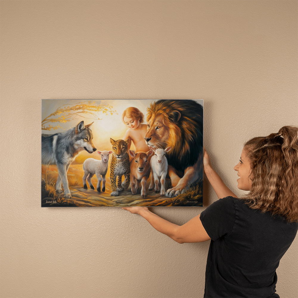 Kingdom To Come Isaiah 11:6 Gallery Wrapped Christian Wall Art Canvas - Canvas