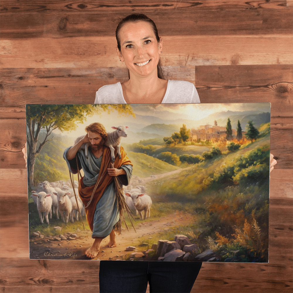 The Good Shepherd Gallery Wrapped Christian Wall Art Canvas - Canvas
