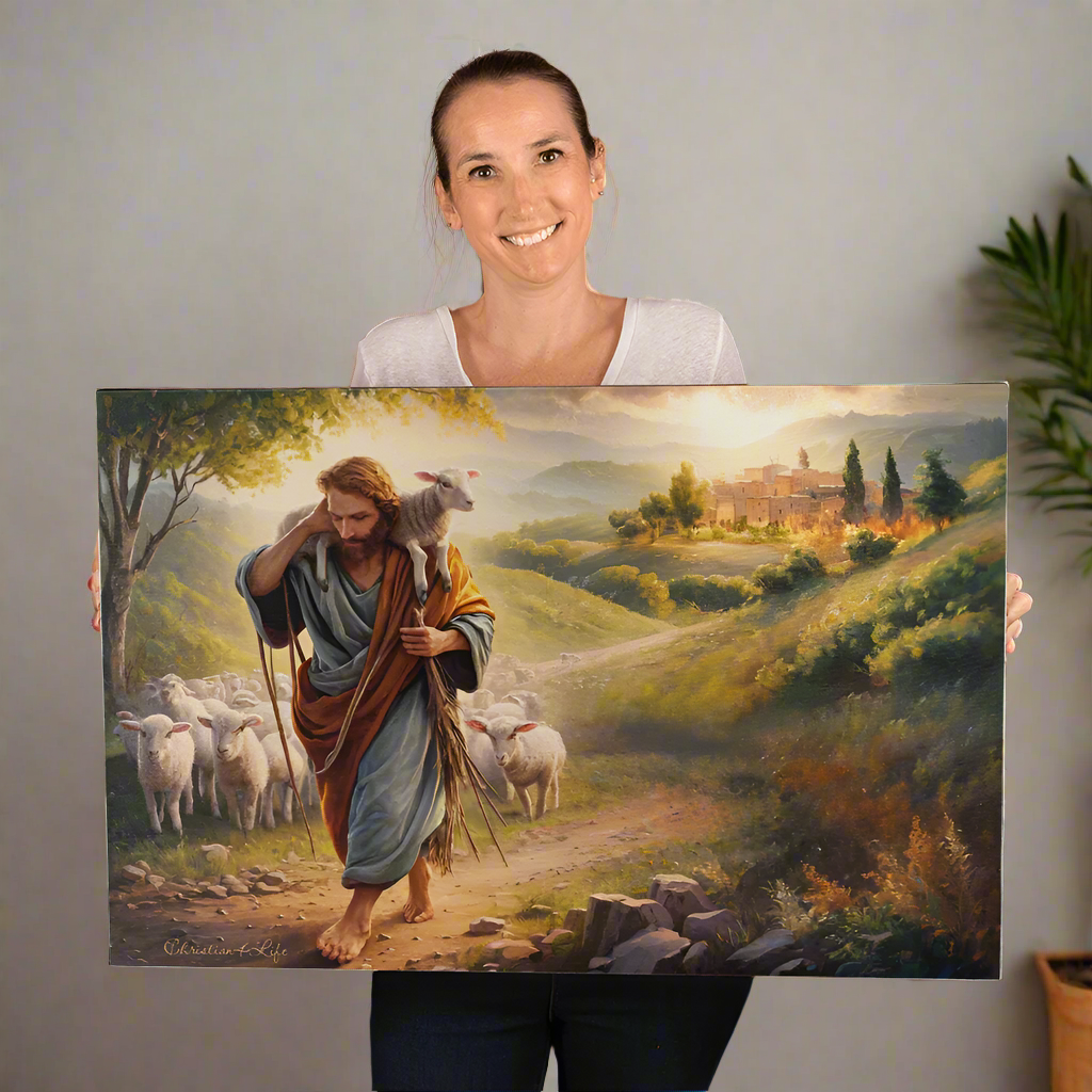 The Good Shepherd Gallery Wrapped Christian Wall Art Canvas - Canvas