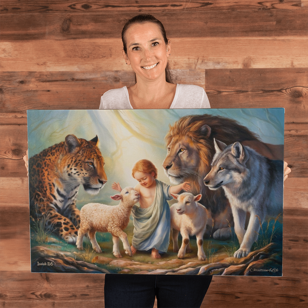 Kingdom Gallery Wrapped Christian Wall Art Canvas Isaiah 11:6 - Canvas