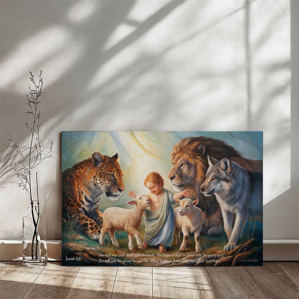 Kingdom Gallery Wrapped Christian Wall Art Canvas with Quote - 30’’ x 20’’ - Canvas