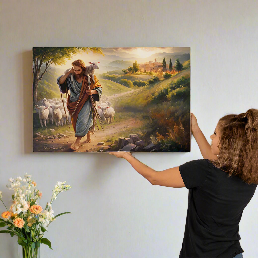 The Good Shepherd Gallery Wrapped Christian Wall Art Canvas - 36’’ x 24’’ - Canvas