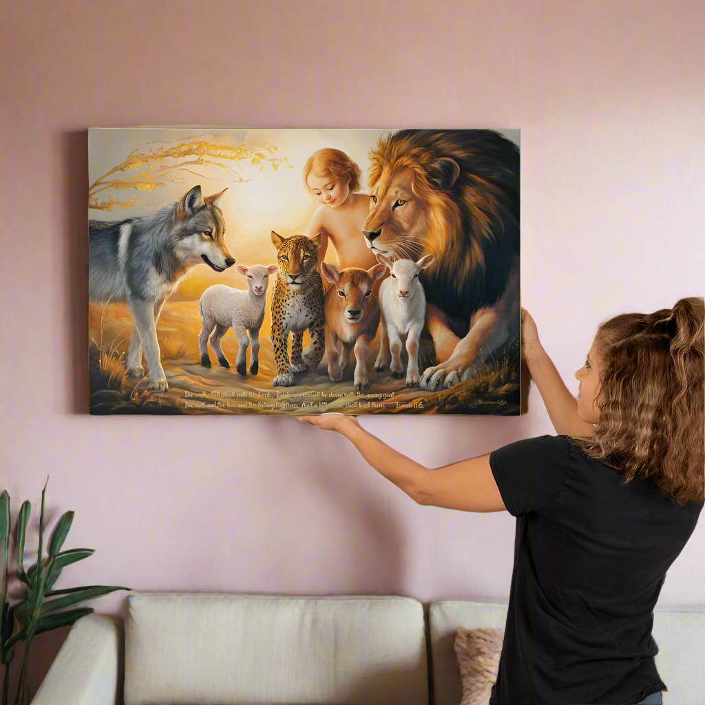 Kingdom To Come Gallery Wrapped Christian Wall Art Canvas with Quote - 36’’ x 24’’ - Canvas