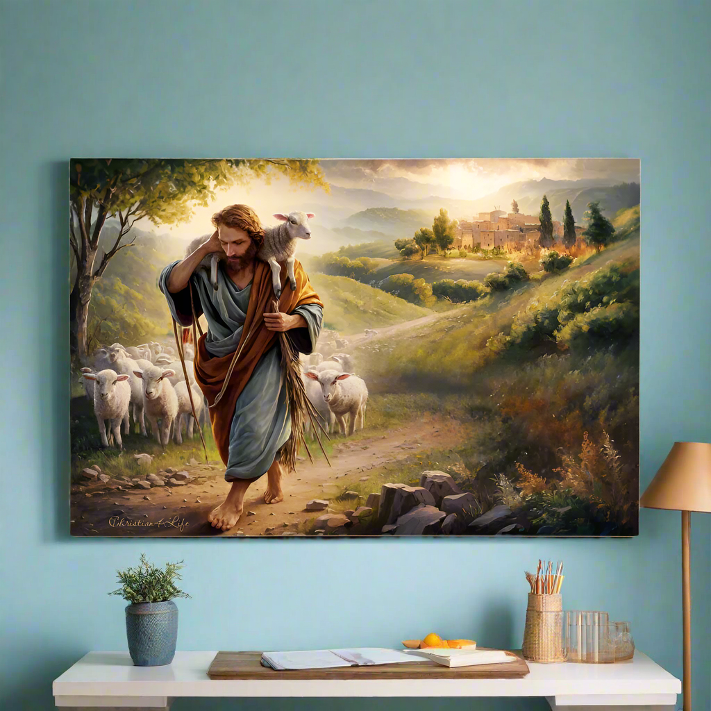The Good Shepherd Gallery Wrapped Christian Wall Art Canvas - Canvas