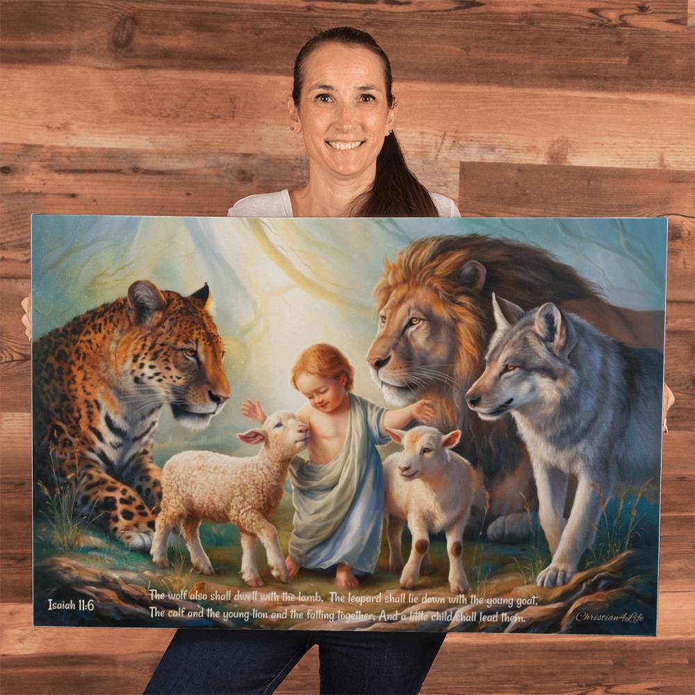 Kingdom Gallery Wrapped Christian Wall Art Canvas with Quote - Canvas