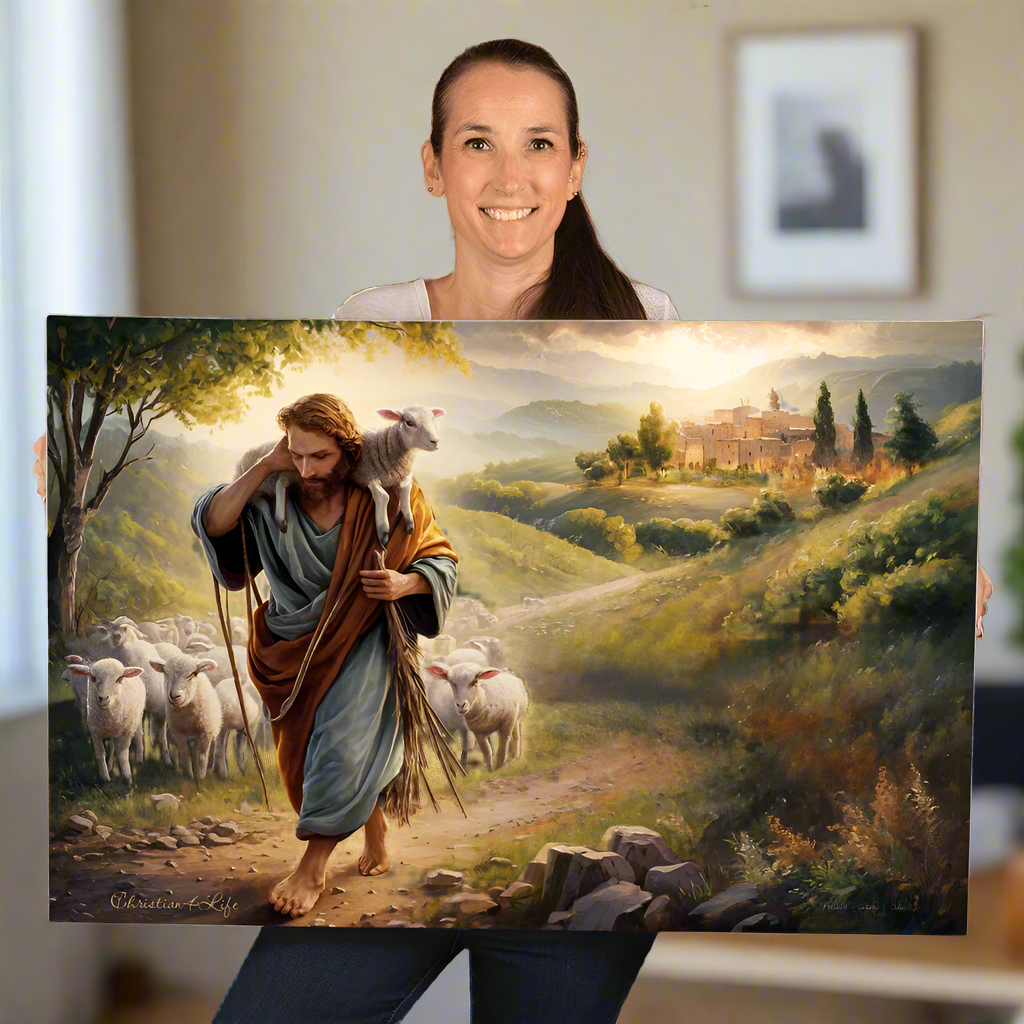 The Good Shepherd Gallery Wrapped Christian Wall Art Canvas - Canvas