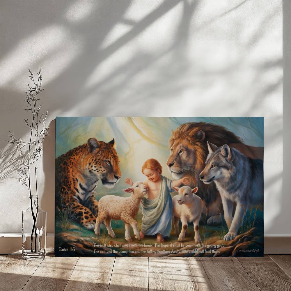 Kingdom Gallery Wrapped Christian Wall Art Canvas with Quote - 36’’ x 24’’ - Canvas