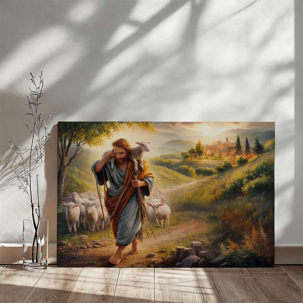 The Good Shepherd Gallery Wrapped Christian Wall Art Canvas - Canvas