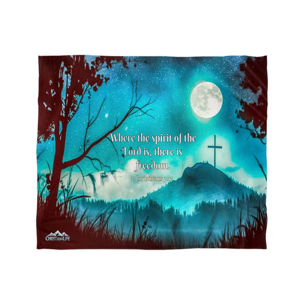 ’Where the spirit of the Lord is’ Mink Touch Fleece Blanket - 40’’ x 30’’ - Blankets