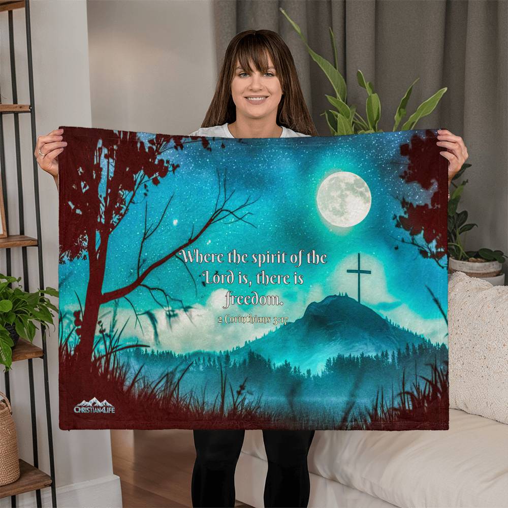 ’Where the spirit of the Lord is’ Mink Touch Fleece Blanket - Blankets