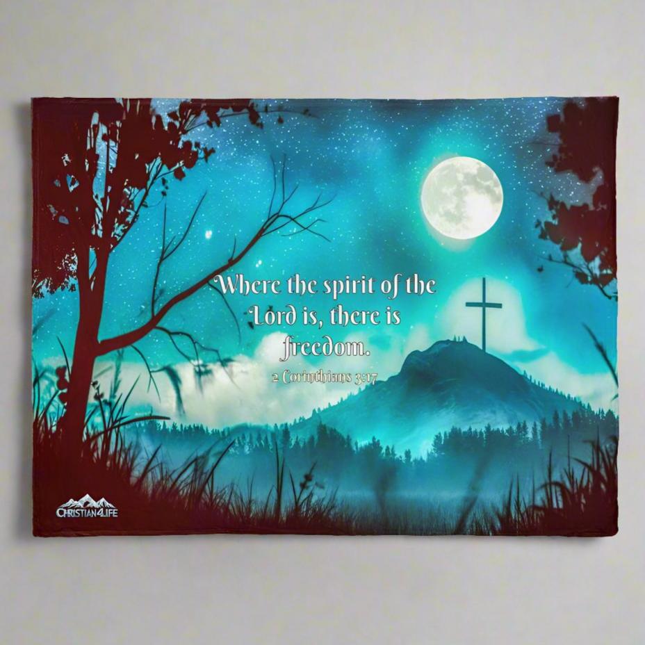 ’Where the spirit of the Lord is’ Mink Touch Fleece Blanket - 80’’ x 60’’ - Blankets