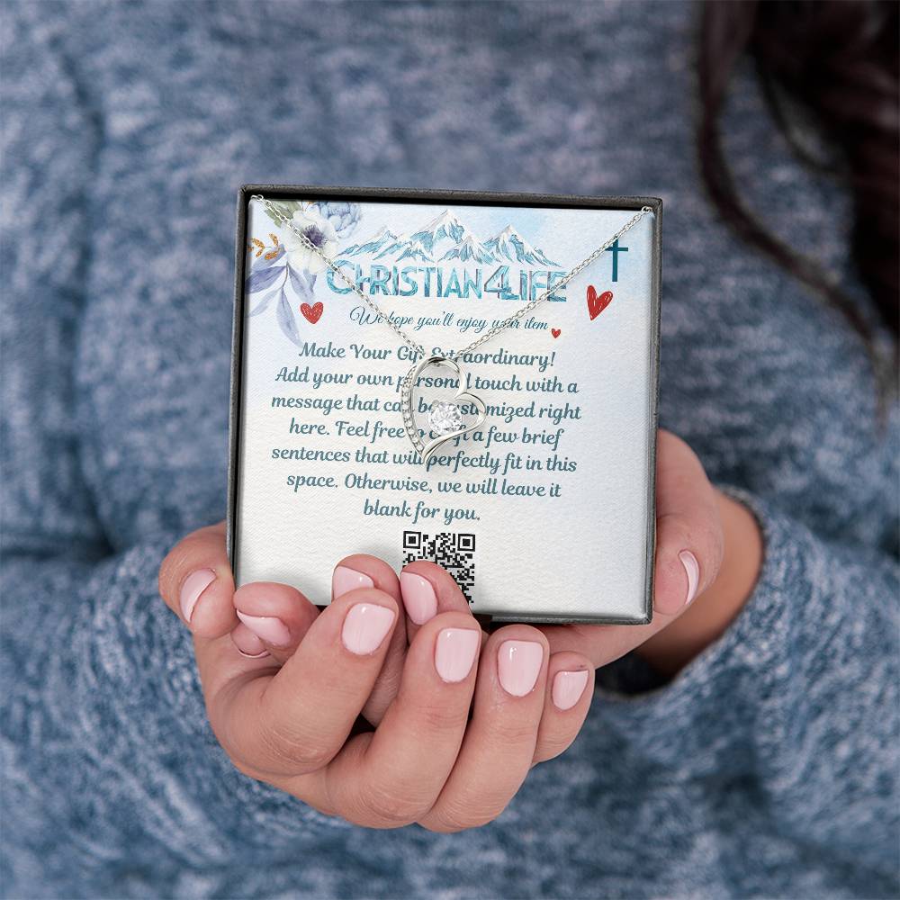 Forever Love Necklace with Christmas insert and optional custom message - Jewelry