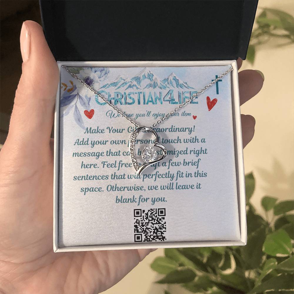 Forever Love Heart Necklace with Personalized Message Card - Jewelry
