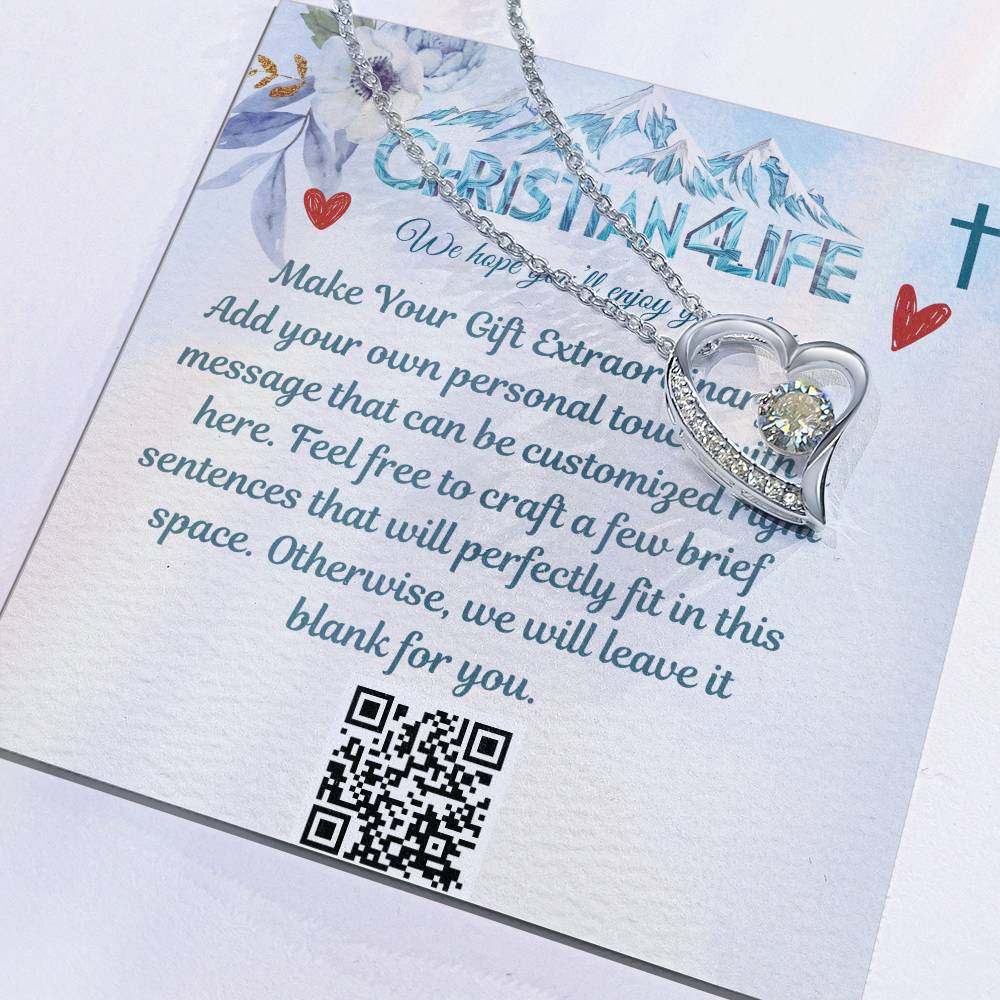 Forever Love Heart Necklace with Personalized Message Card - Jewelry