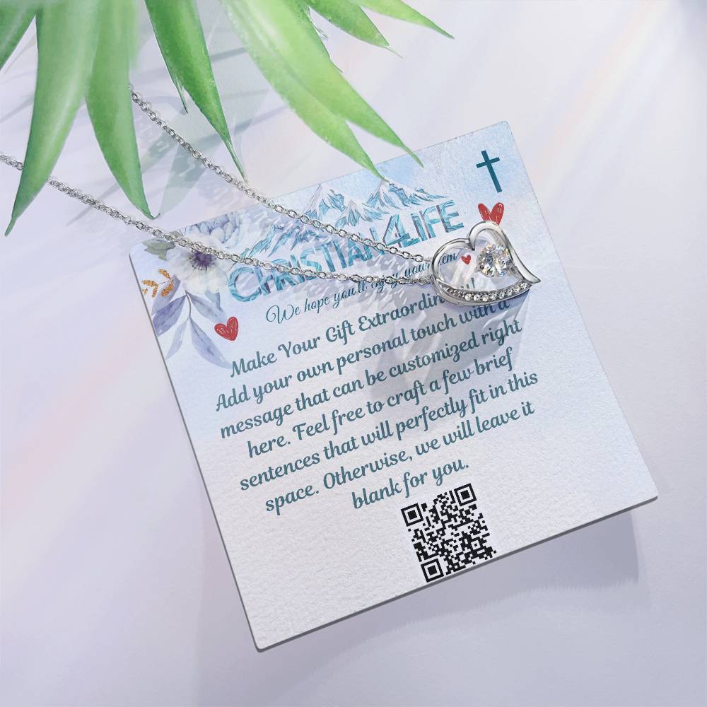 Forever Love Heart Necklace with Personalized Message Card - Jewelry