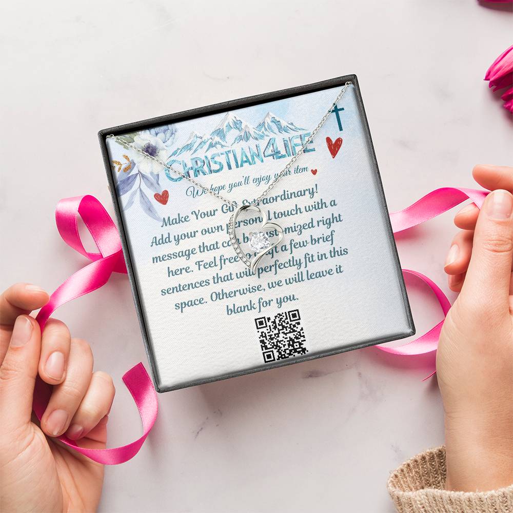 Forever Love Heart Necklace with Personalized Message Card - Jewelry