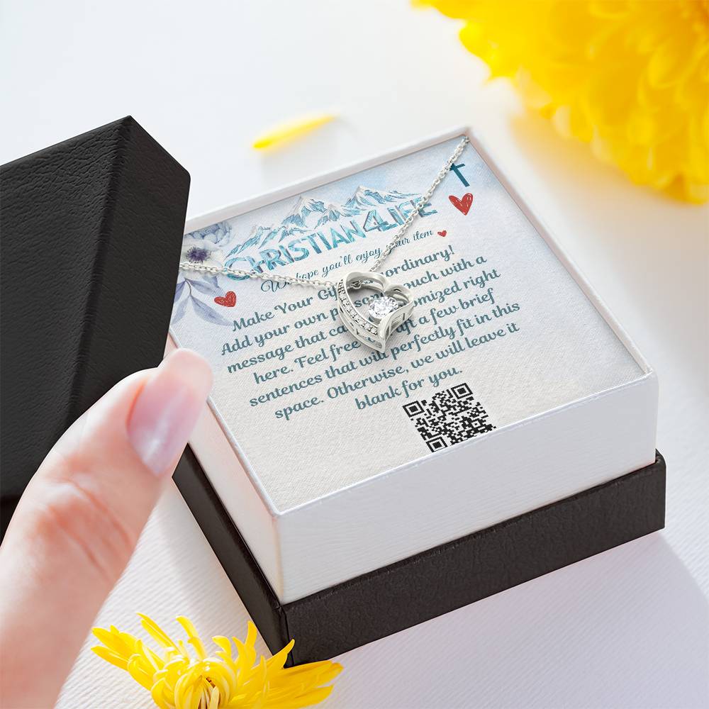 Forever Love Heart Necklace with Personalized Message Card - Jewelry