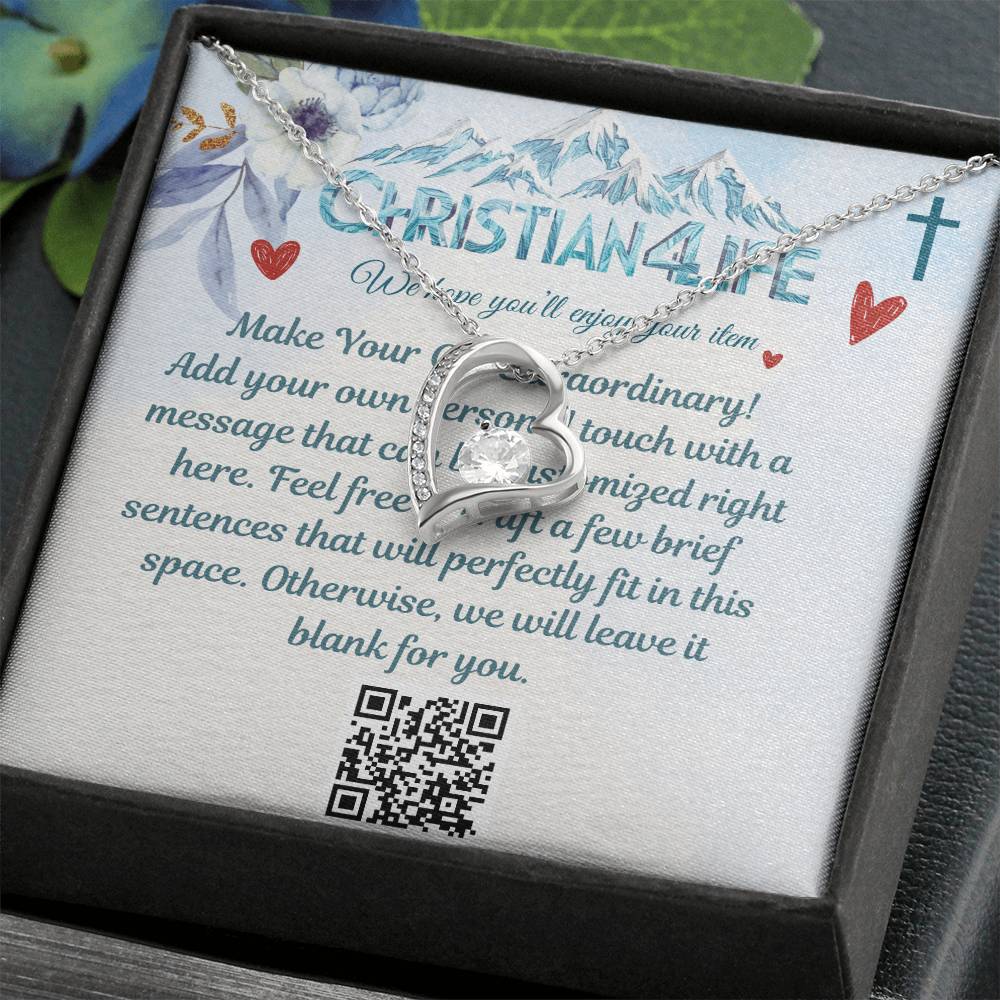 Forever Love Heart Necklace with Personalized Message Card - Jewelry