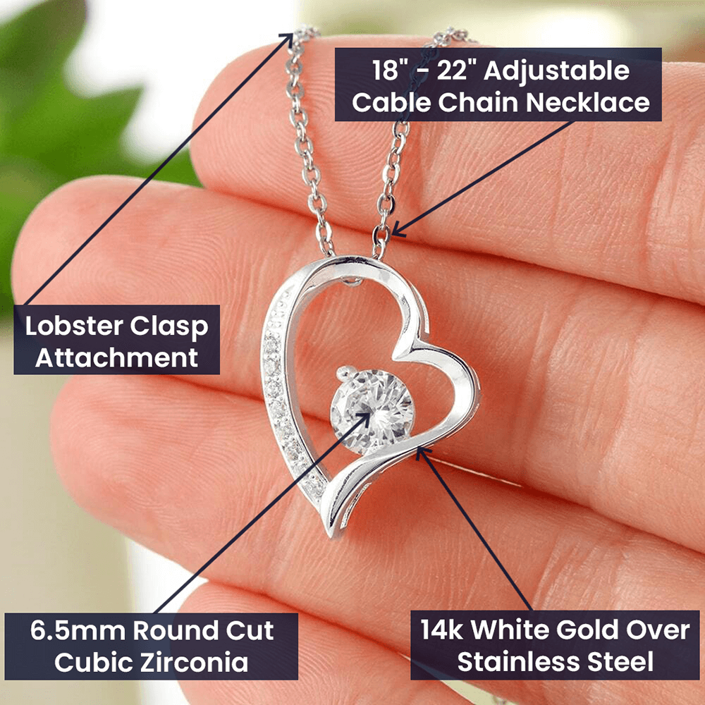 Forever Love Necklace with Christmas insert and optional custom message - Jewelry